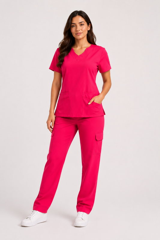 Uniforme Médico - Conjunto para Mujer Modelo Velvet - Tonos Rosas
