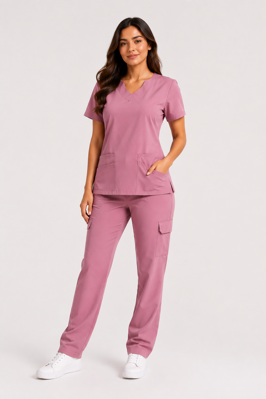 Uniforme Médico - Conjunto para Mujer Modelo Velvet - Tonos Rosas