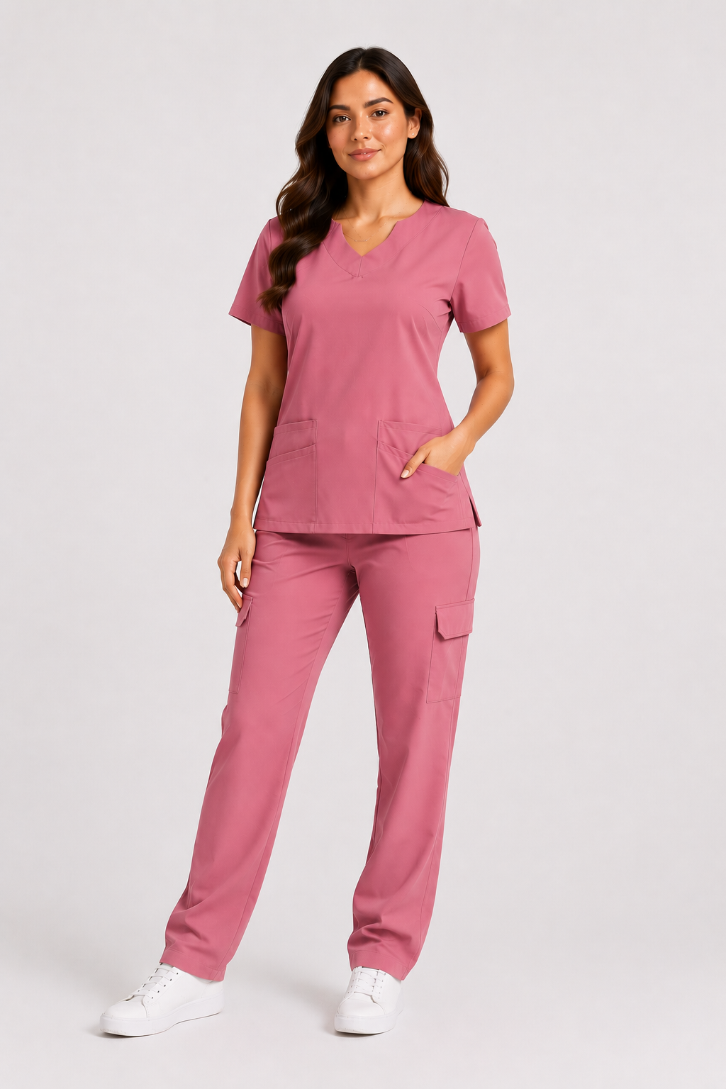 Uniforme Médico - Conjunto para Mujer Modelo Velvet - Tonos Rosas